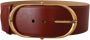 Dolce & Gabbana Maroon Leren Riem met Gouden Ovaal Gesp Brown Dames - Thumbnail 1