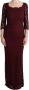 Dolce & Gabbana Bloemen Ricamo Sheath Jurk Red Dames - Thumbnail 1