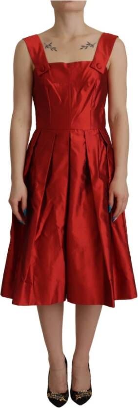 Dolce & Gabbana Satijnen Zijden Jurk Elegant en veelzijdig Red Dames