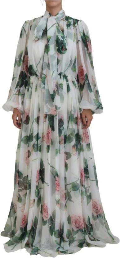D&G Jurk D&G FloralPrint Zijden Chiffon Jurk Model DR28875