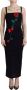 Dolce & Gabbana Zwarte Wollen Sheath Jurk met Rode Rozen Borduursel Zwart - Thumbnail 1