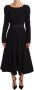 Dolce & Gabbana Zwarte Wol Stretch Sheath Jurk met Open Rug Black Dames - Thumbnail 1