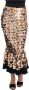 Dolce & Gabbana Pre-owned Gold Sequined Peplum High Waist Skirt Zwart Dames - Thumbnail 1