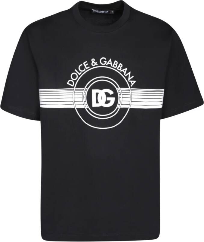 Dolce & Gabbana Maximalist Logo Print Zwart T-Shirt Zwart Heren