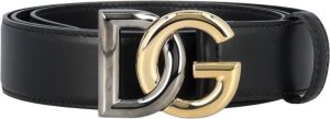 Dolce & Gabbana Men Accessories Belts Black Gold Silver Ss23 Zwart Heren