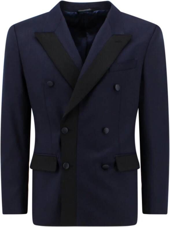 Dolce & Gabbana Men Clothing Blazer Blue Ss23 Blauw Heren