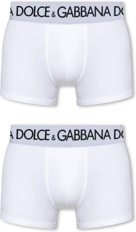 Dolce & Gabbana Merkboxers 2-pack Wit Heren