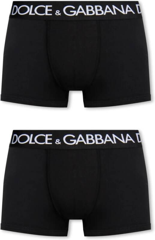 Dolce & Gabbana Merkboxers 2-pack Zwart Heren
