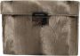 Dolce & Gabbana Luxe Croco-Print Velvet Aktetas Clutch Beige Dames - Thumbnail 3