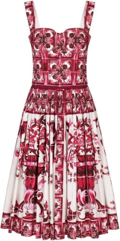 Dolce & Gabbana Midi Jurken Elegante Collectie Multicolor Dames
