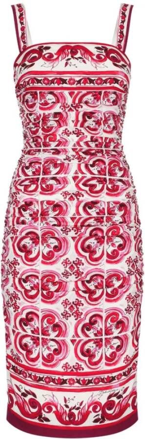 Dolce & Gabbana Roze Zijden Jurk met Achterkant Rits Pink Dames