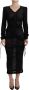 Dolce & Gabbana Doorschijnende Bodycon Midi Jurk Zwart Black Dames - Thumbnail 1