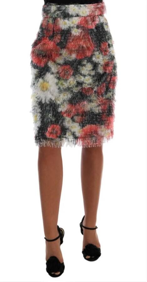 Dolce & Gabbana Floral Patterned Pencil Straight Skirt Meerkleurig Dames