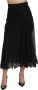 Dolce & Gabbana Zwarte zijden rok met kanten afwerking en hoge taille Black Dames - Thumbnail 1