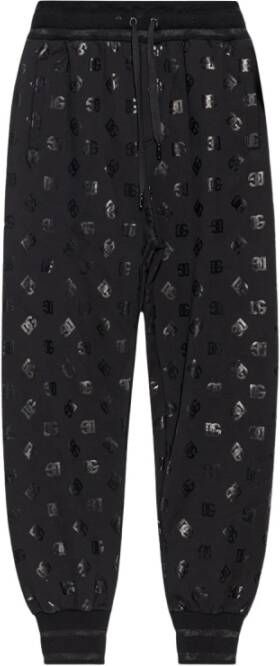 Dolce & Gabbana Monogram zwarte sweatpants Black Heren
