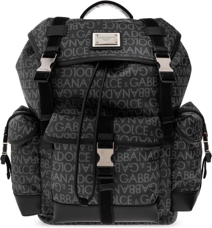 Dolce & Gabbana Monogramrugzak Zwart Heren