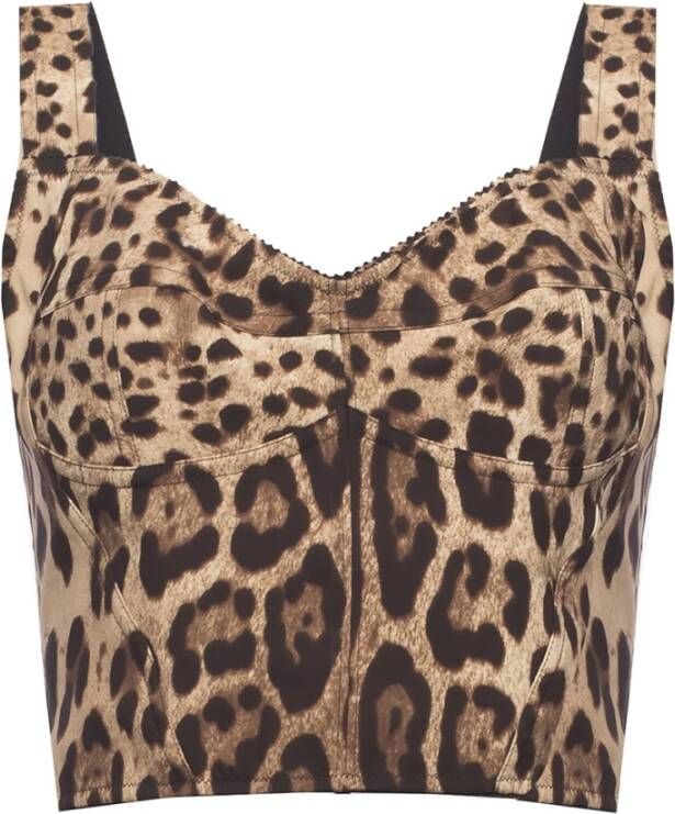 Dolce & Gabbana Leopard Print Sleeveless Top Multicolor Dames