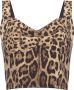 Dolce & Gabbana Leopard Print Charmeuse Bustier Top Brown Dames - Thumbnail 1