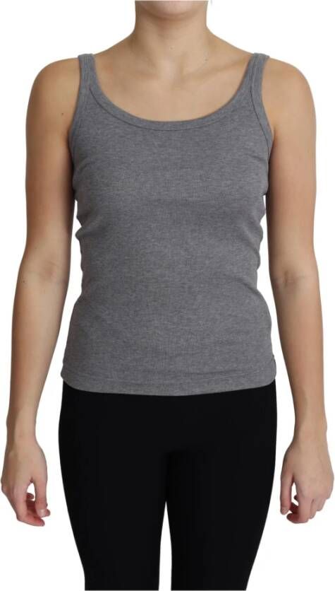 Dolce & Gabbana Grijze Mouwloze Tanktop van Katoen Gray Dames