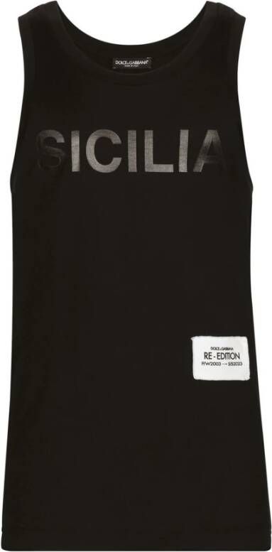 Dolce & Gabbana Mouwloos T-shirt 'Re-Edition S S 2003' collectie Black Heren