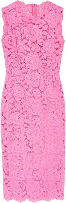 Dolce & Gabbana Mouwloze kanten jurk Roze Dames