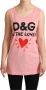 Dolce & Gabbana Pink All The Lovers Tank Top T-shirt Roze Dames - Thumbnail 1