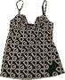 Dolce & Gabbana Zwart Wit Logo Print Camisole Top Ondergoed Black Dames - Thumbnail 1