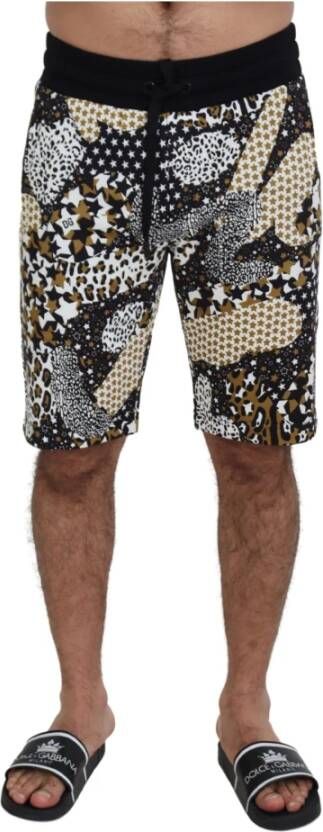 Dolce & Gabbana Multicolor Bedrukte Katoenen Shorts Meerkleurig Heren