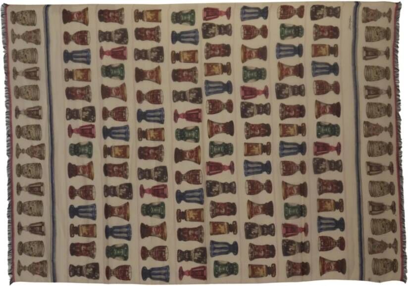 Dolce & Gabbana Elegant Multicolor Bedrukte Shawl Wrap Sjaal Multicolor Dames
