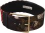 Dolce & Gabbana Multicolor Breed Leren Bloemen Gouden Metalen Gesp Riem Meerkleurig Unisex - Thumbnail 1