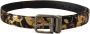 Dolce & Gabbana Multicolor Jacquard Leren Logo Metalen Gesp Riem Meerkleurig Unisex - Thumbnail 1