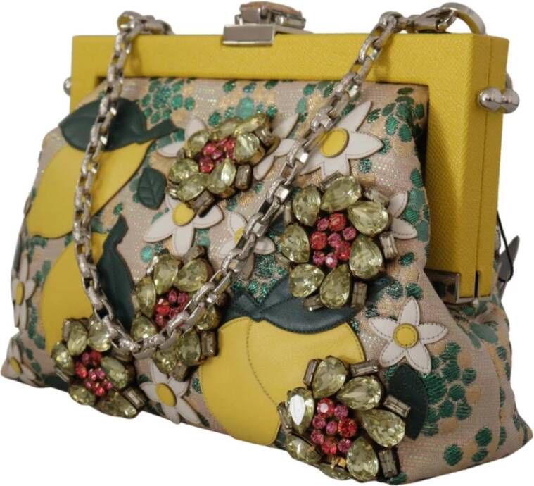 Dolce & Gabbana Multicolor Kristalversierde Avondtas Meerkleurig Dames