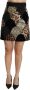 Dolce & Gabbana Multicolor Leopard Print High Waist Mini Skirt Zwart Dames - Thumbnail 1