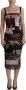 Dolce & Gabbana Multicolor Patchwork Midi Bloemen Zijden Luipaard Bodycon Jurk Multicolor Dames - Thumbnail 1