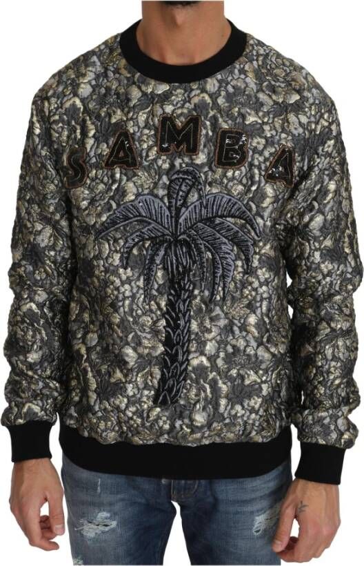 Dolce & Gabbana Multicolor Samba Jacquard Palmtree Pullover Sweater Meerkleurig Heren