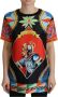 Dolce & Gabbana Multicolor Soldier Carretto Silk Top T-shirt Meerkleurig Dames - Thumbnail 1