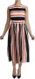 Dolce & Gabbana Pre-owned Multicolor Stripes A-Line Pleated Midi Dress Zwart Dames - Thumbnail 1