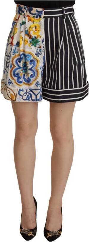 Dolce & Gabbana Multicolor Stripes Majolica Bermuda Shorts Meerkleurig Dames