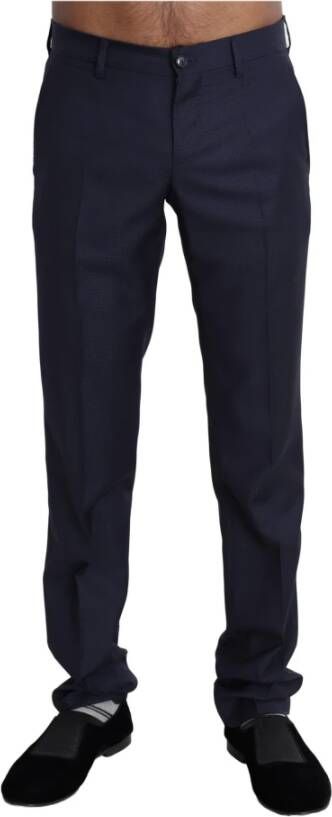Dolce & Gabbana Navy Blue Dress Formal Men Trouser Pants Blauw Heren