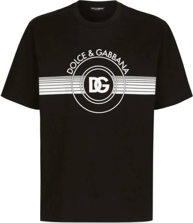 Dolce & Gabbana Iconische Nero Logo Print T-Shirt Black Heren