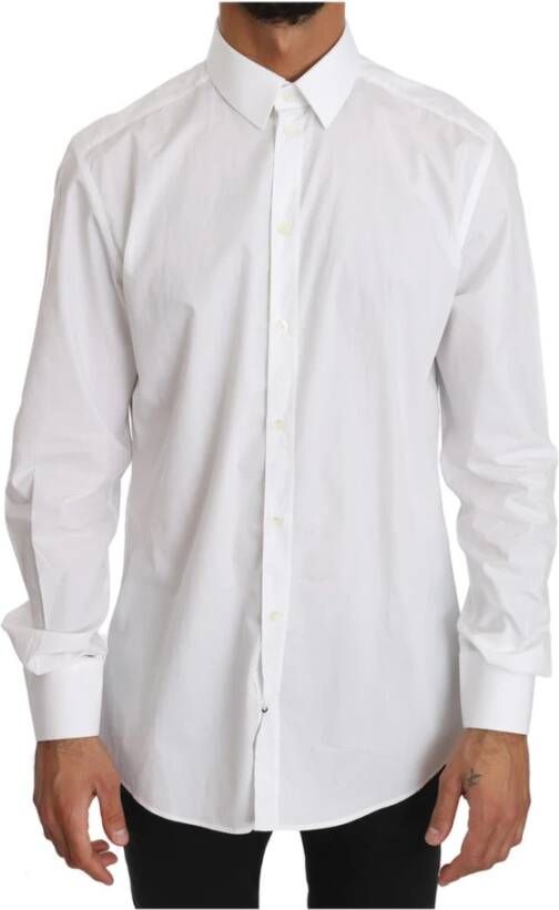 Dolce & Gabbana Nieuw Wit Slim Fit Formeel Overhemd White Heren