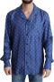 Dolce & Gabbana Blue Beach Chair Umbrella Print Silk Shirt Blauw Heren - Thumbnail 3