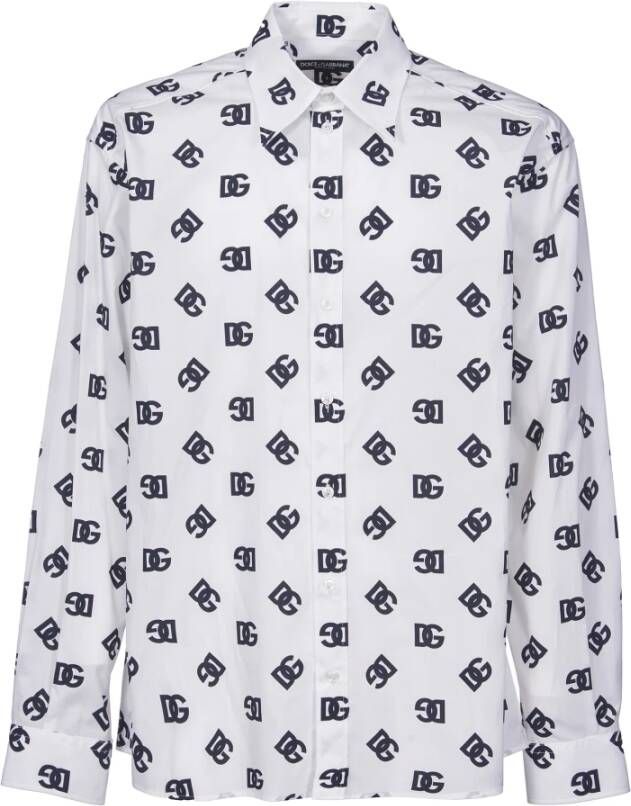 Dolce & Gabbana Upgrade je casual garderobe met een uniek pinafore metalen overhemd White Heren