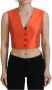 Dolce & Gabbana Oranje Mouwloze Geknipte Vest Top Orange Dames - Thumbnail 1