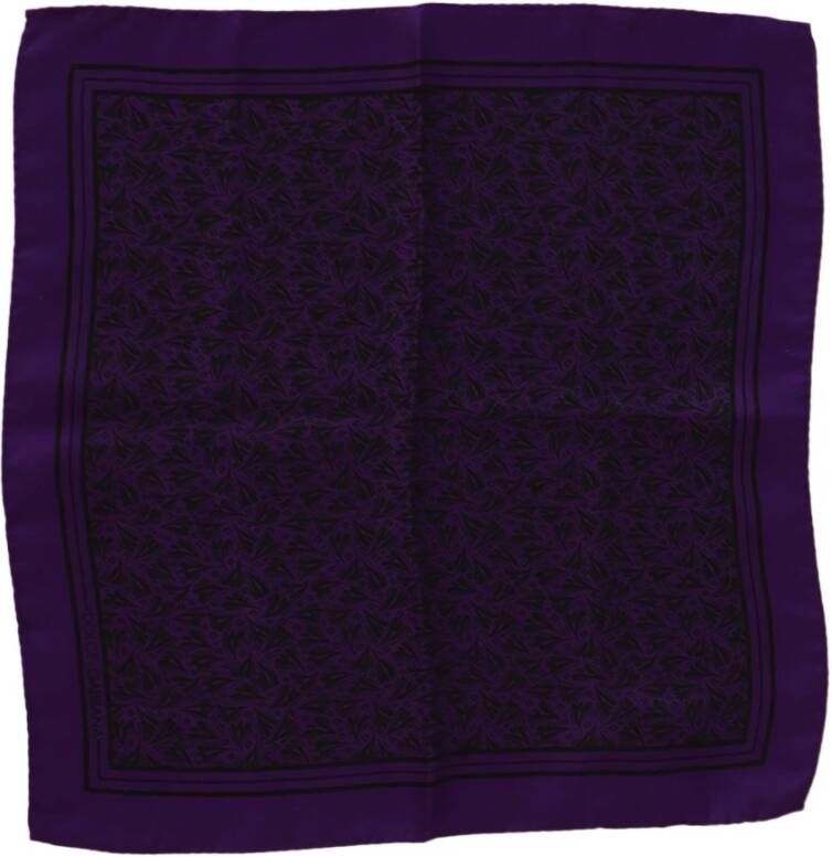 Dolce & Gabbana Paars Patroon Zijden Zakdoek Sjaal Purple Heren