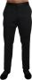 Dolce & Gabbana Zwarte Katoenen Brokaat Formele Broek Black Heren - Thumbnail 1