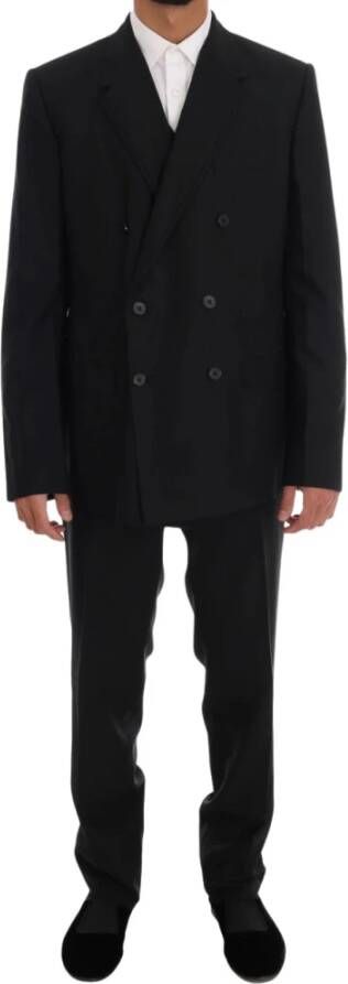 Dolce & Gabbana Upgrade je werkgarderobe met dit prachtige Double Breasted Slim Fit Suit Black Heren