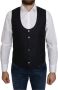 Dolce & Gabbana Blauwe Zijden Romb Patroon Formeel Vest Blue Heren - Thumbnail 1