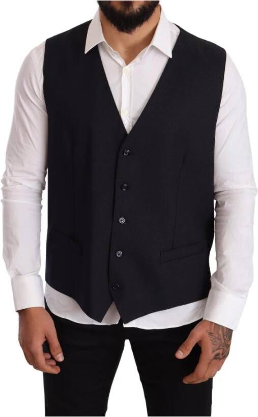 Dolce & Gabbana Pak Vest Blauw Heren