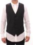 Dolce & Gabbana Grijze Gestreepte Wol Single Breasted Vest Gray Heren - Thumbnail 5